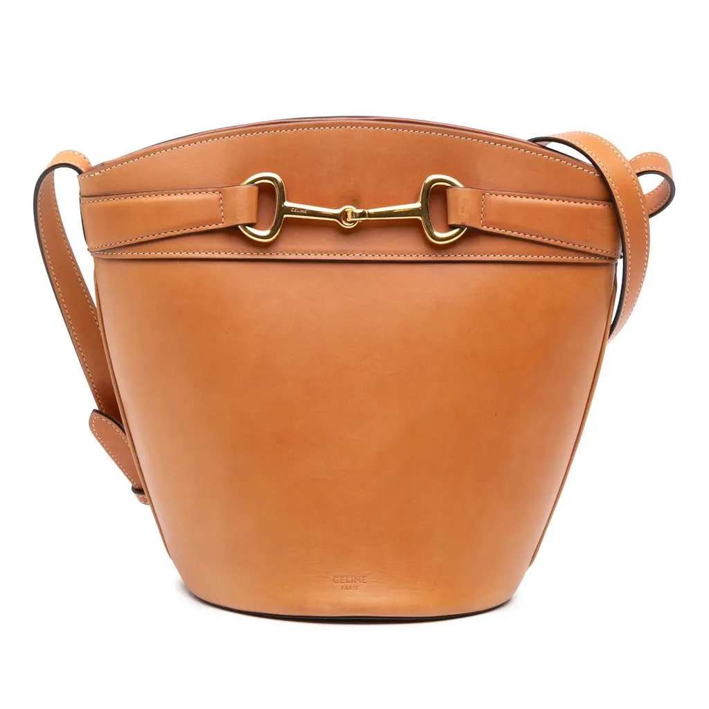Celine Leather Crecy Bucket Bag Brown Leather Very good - Front View