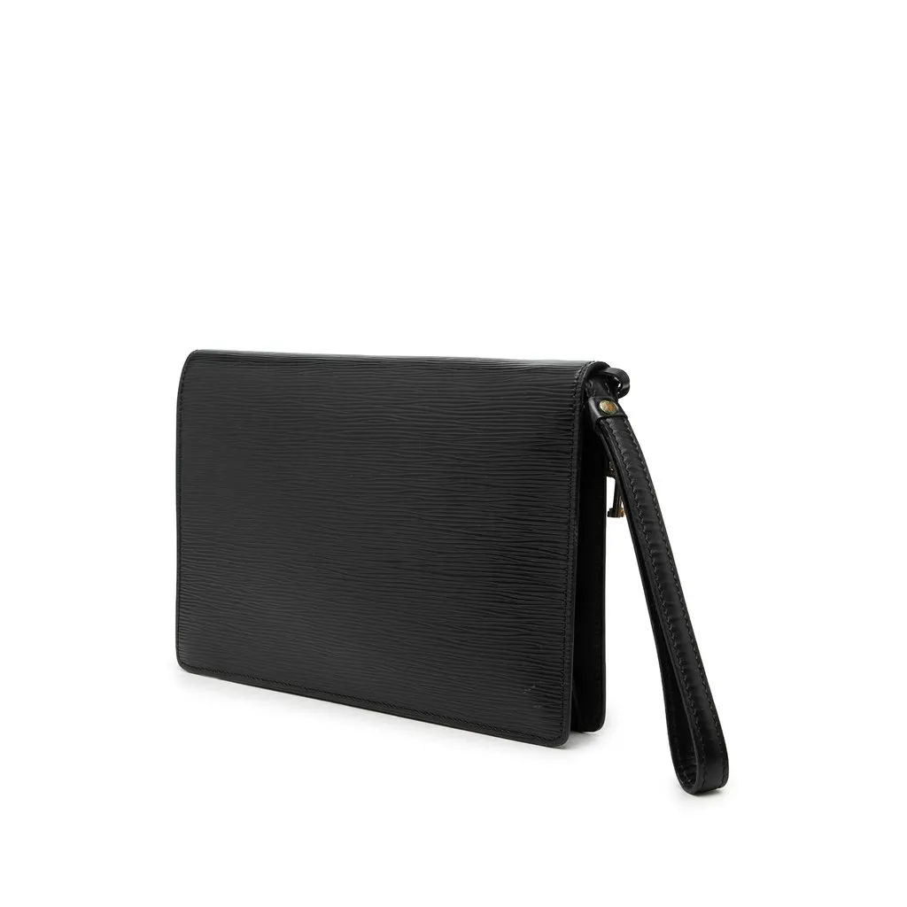 Louis Vuitton Epi Pochette Sellier Dragonne Black Leather Good - Back View