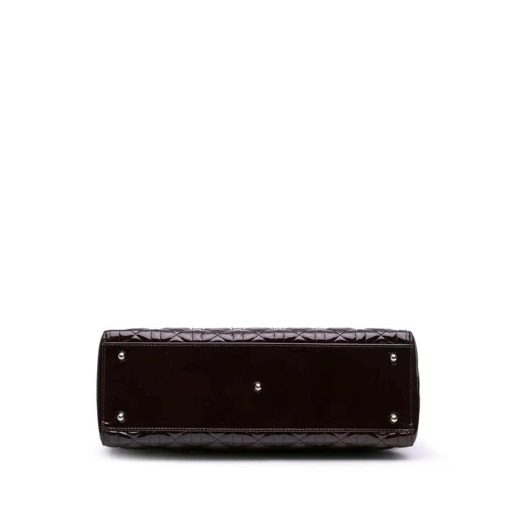 Dior Large Patent Cannage Lady Dior Red Leather Good - Inside View