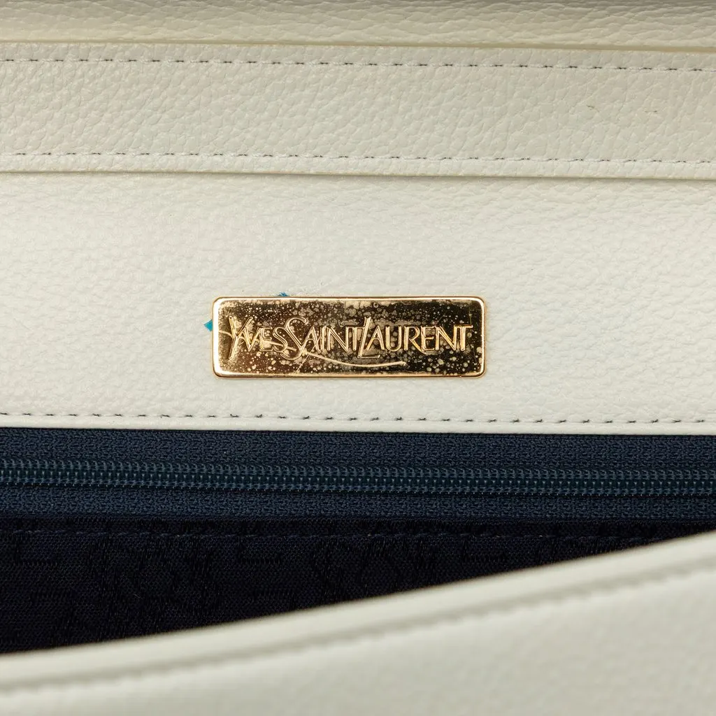 Saint Laurent Leather Crossbody White Leather Very good - Box View