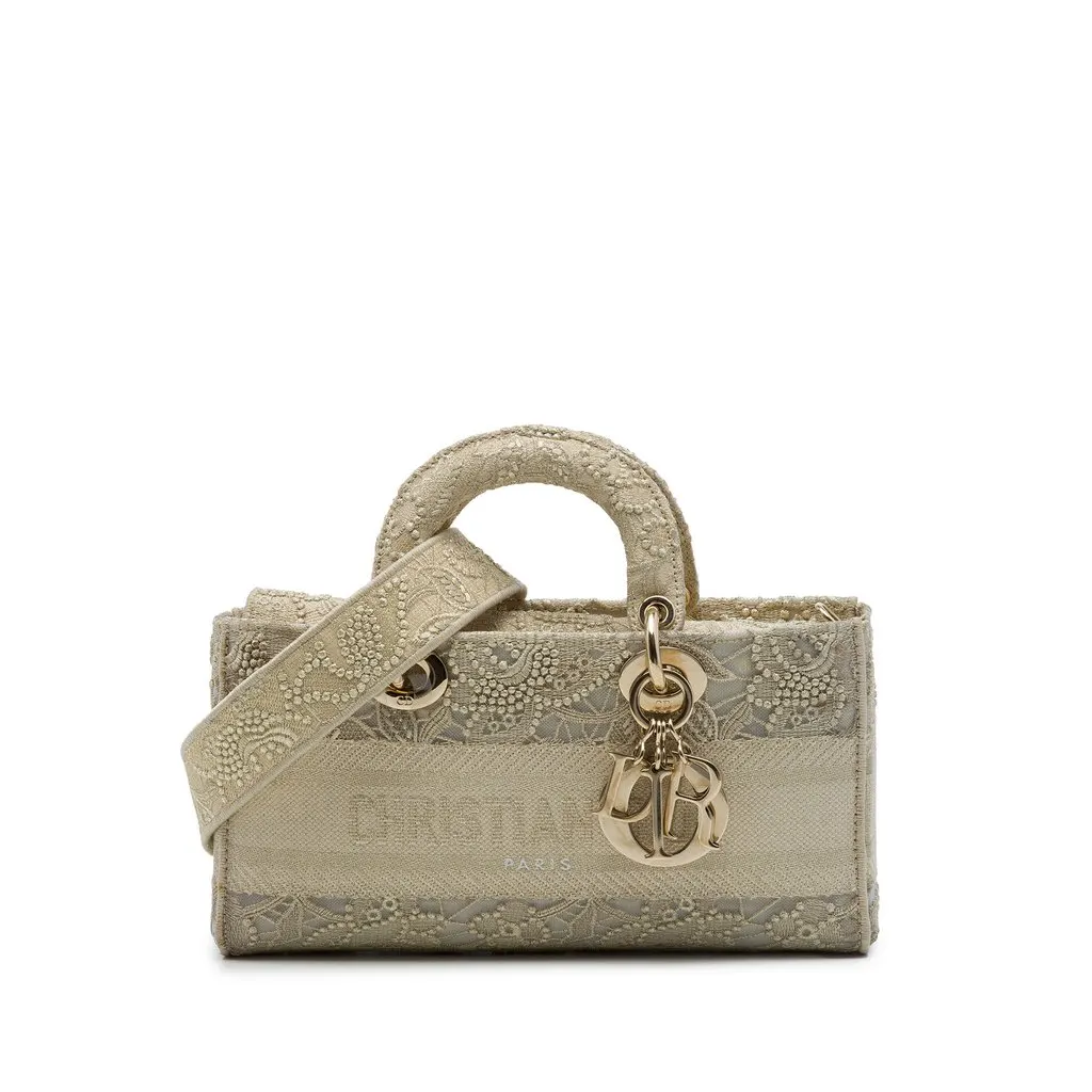 Dior Medium Embroidered Lace 3D Macrame Lady D Joy Beige Lace Very good - Front View