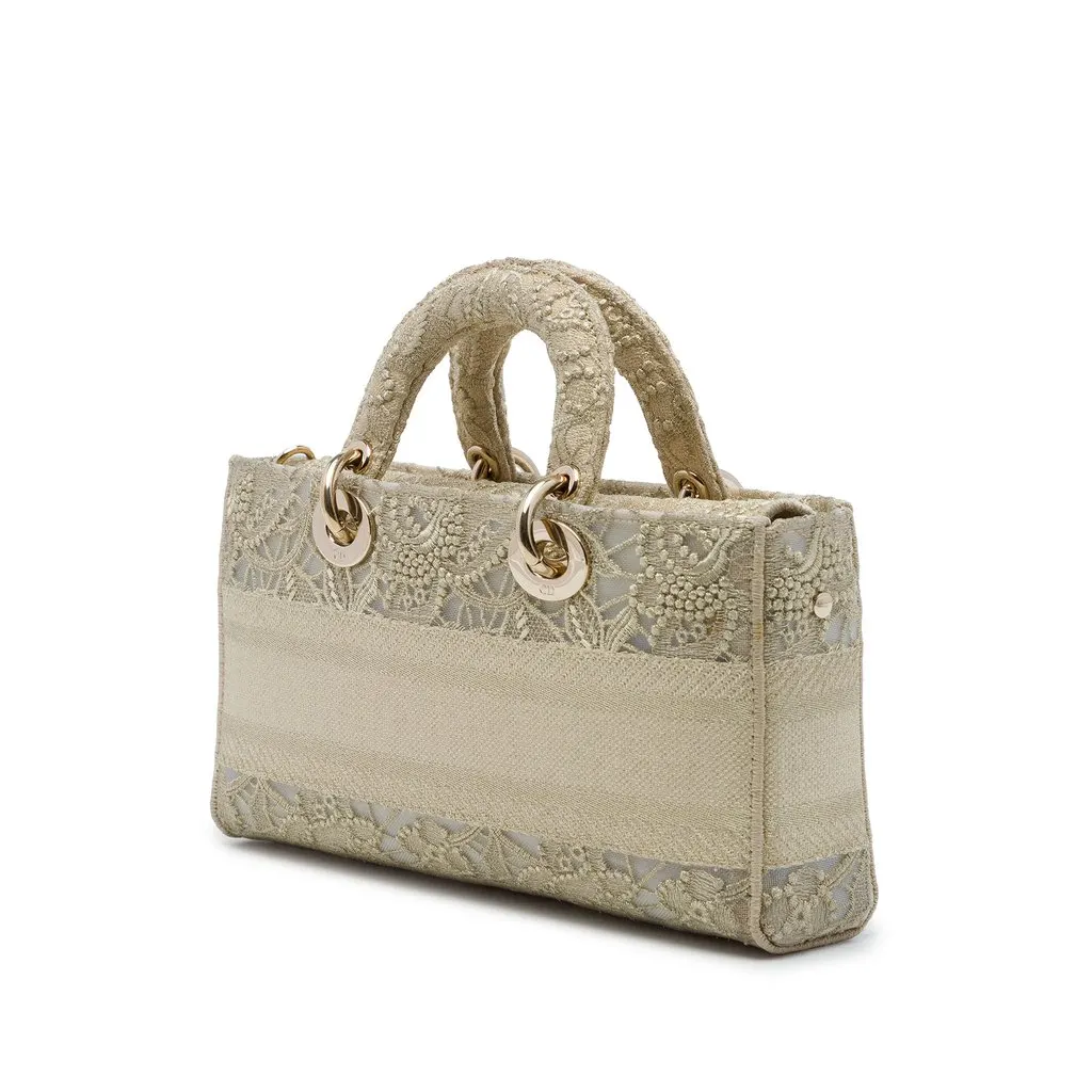 Dior Medium Embroidered Lace 3D Macrame Lady D Joy Beige Lace Very good - Back View
