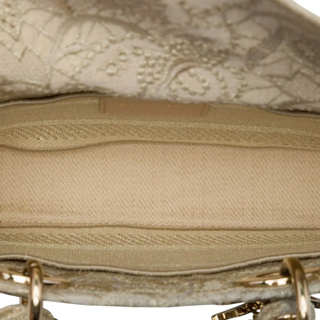 Dior Medium Embroidered Lace 3D Macrame Lady D Joy Beige Lace Very good - Model View