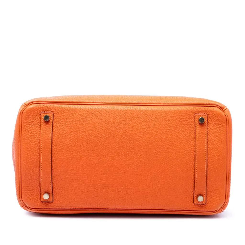 Hermès Togo Birkin Retourne 35 Orange Leather Good - Inside View