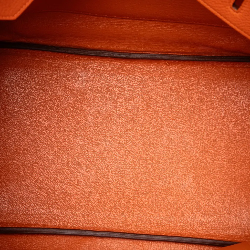 Hermès Togo Birkin Retourne 35 Orange Leather Good - Model View