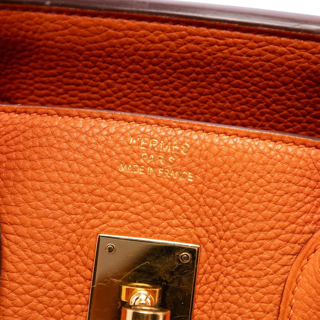 Hermès Togo Birkin Retourne 35 Orange Leather Good - Box View