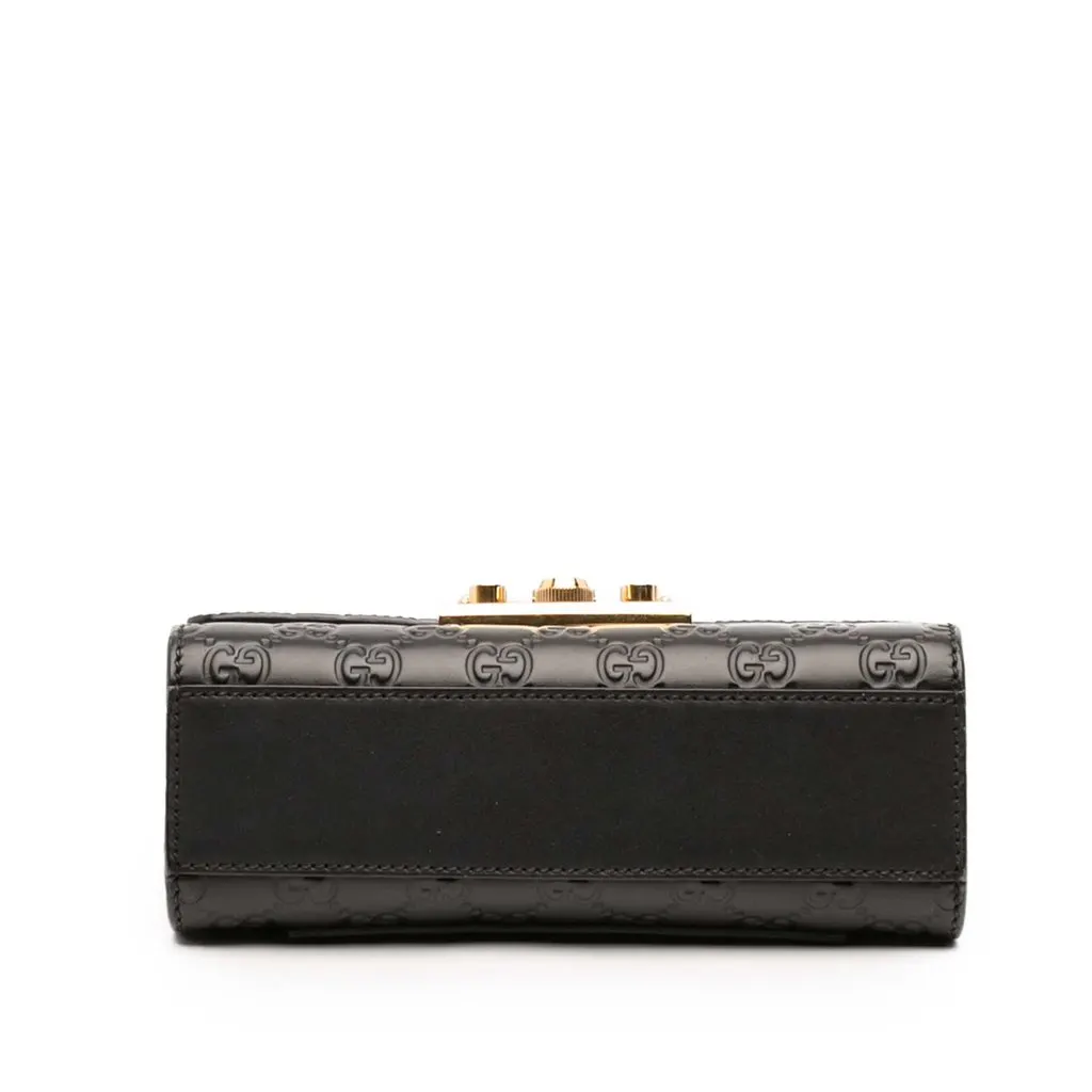 Gucci Small Guccissima Padlock Crossbody Black Leather Very good - Inside View