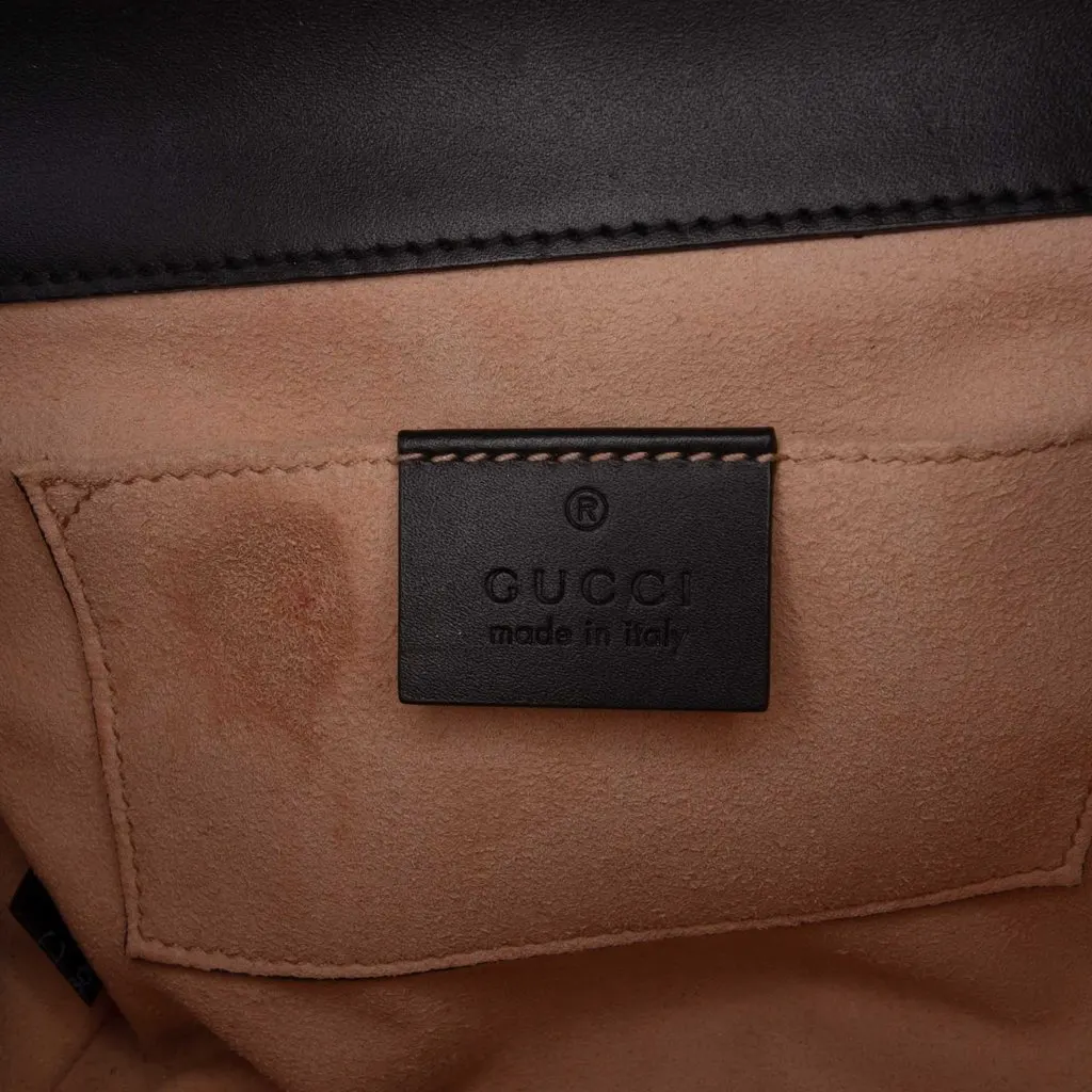 Gucci Small Guccissima Padlock Crossbody Black Leather Very good - Box View