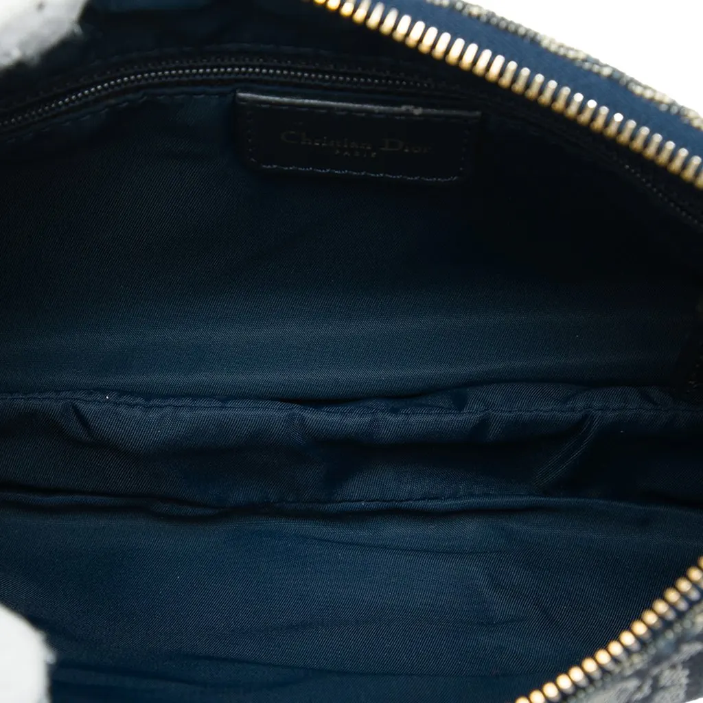 Dior Diorissimo Trotter Canvas Double Saddle Crossbody Blue Very good - Model View