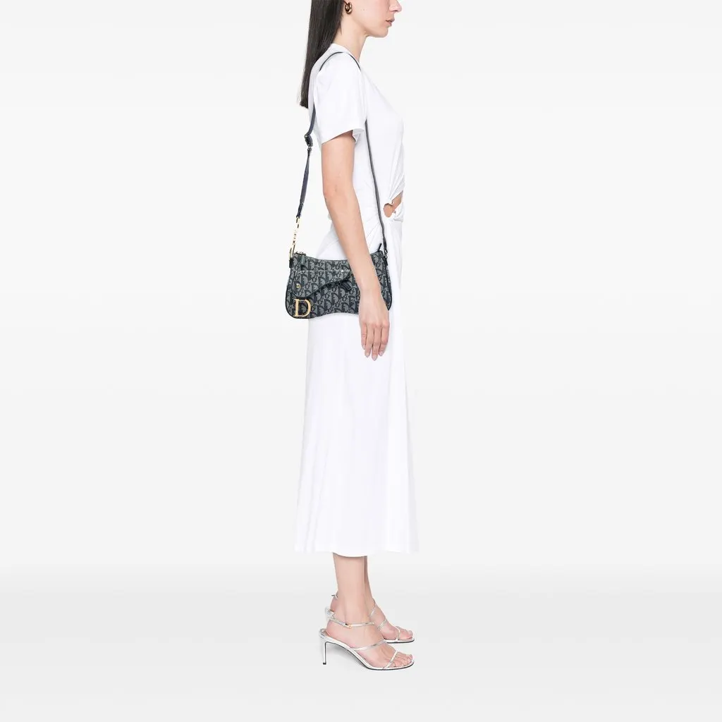 Dior Diorissimo Trotter Canvas Double Saddle Crossbody Blue Very good - Box View