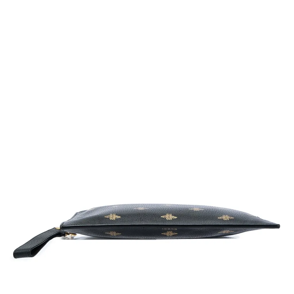 Gucci Calfskin Bee Star Clutch Black Leather Very good - Inside View