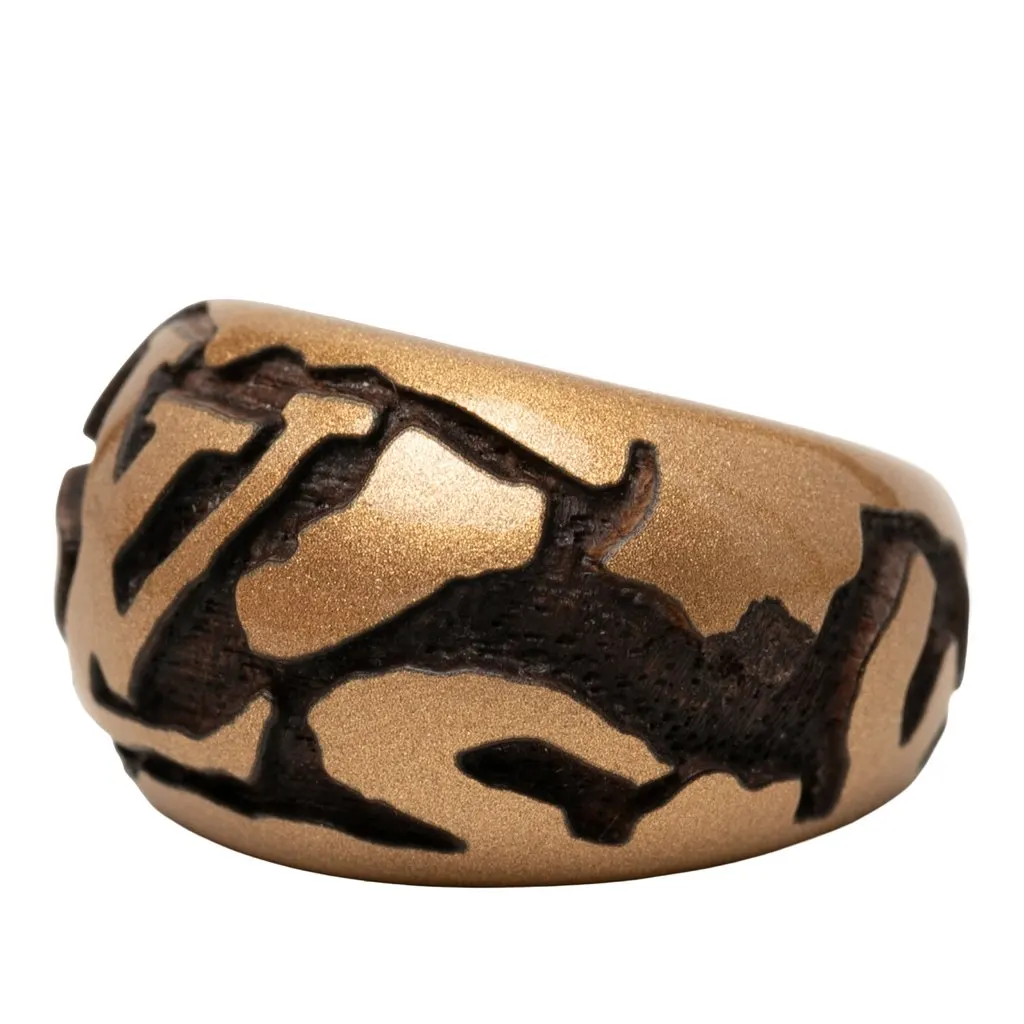 Louis Vuitton Lacquered Wood Leomonogram Ring S Gold Very good - Back View