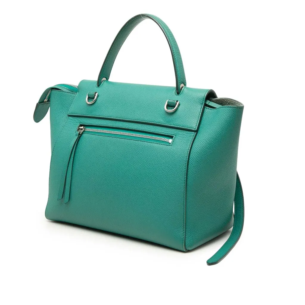 Celine Micro Grained Calfskin Belt Bag Green Leather Very good - Back View