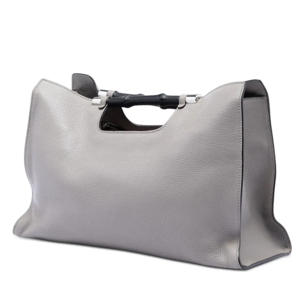 Gucci Medium Calfskin Bamboo Daily Shopper Satchel MultiColor Leather Very good - Back View