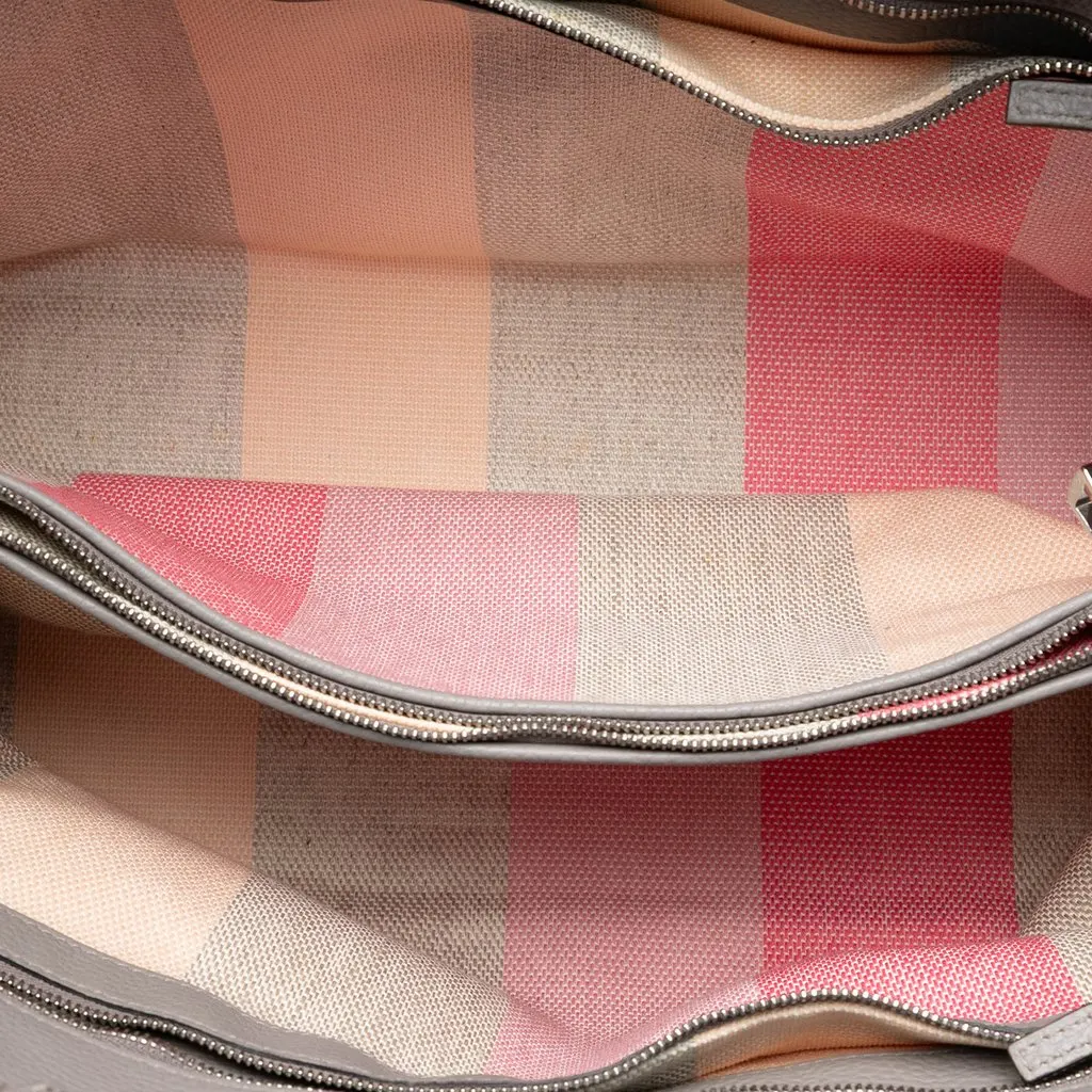 Gucci Medium Calfskin Bamboo Daily Shopper Satchel MultiColor Leather Very good - Model View