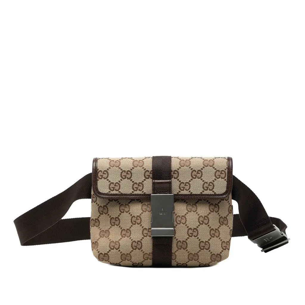 Gucci GG Canvas Belt Bag Beige Very good - Front View