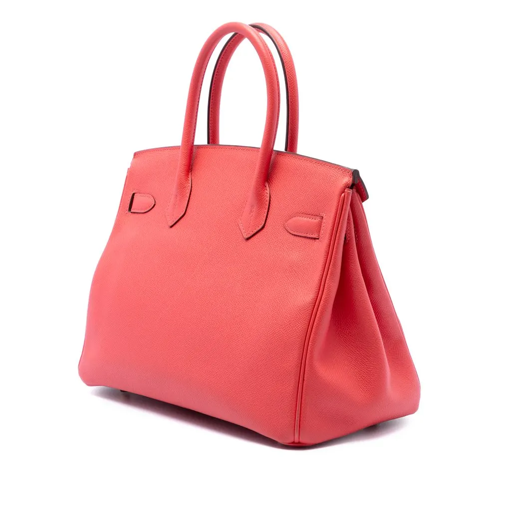 Hermès Clemence Birkin Retourne 30 Red Leather Very good - Back View