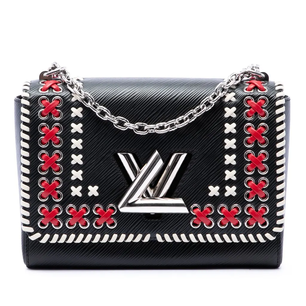 Louis Vuitton Epi Tricolor Embroidered Twist MM Black Leather Very good - Front View