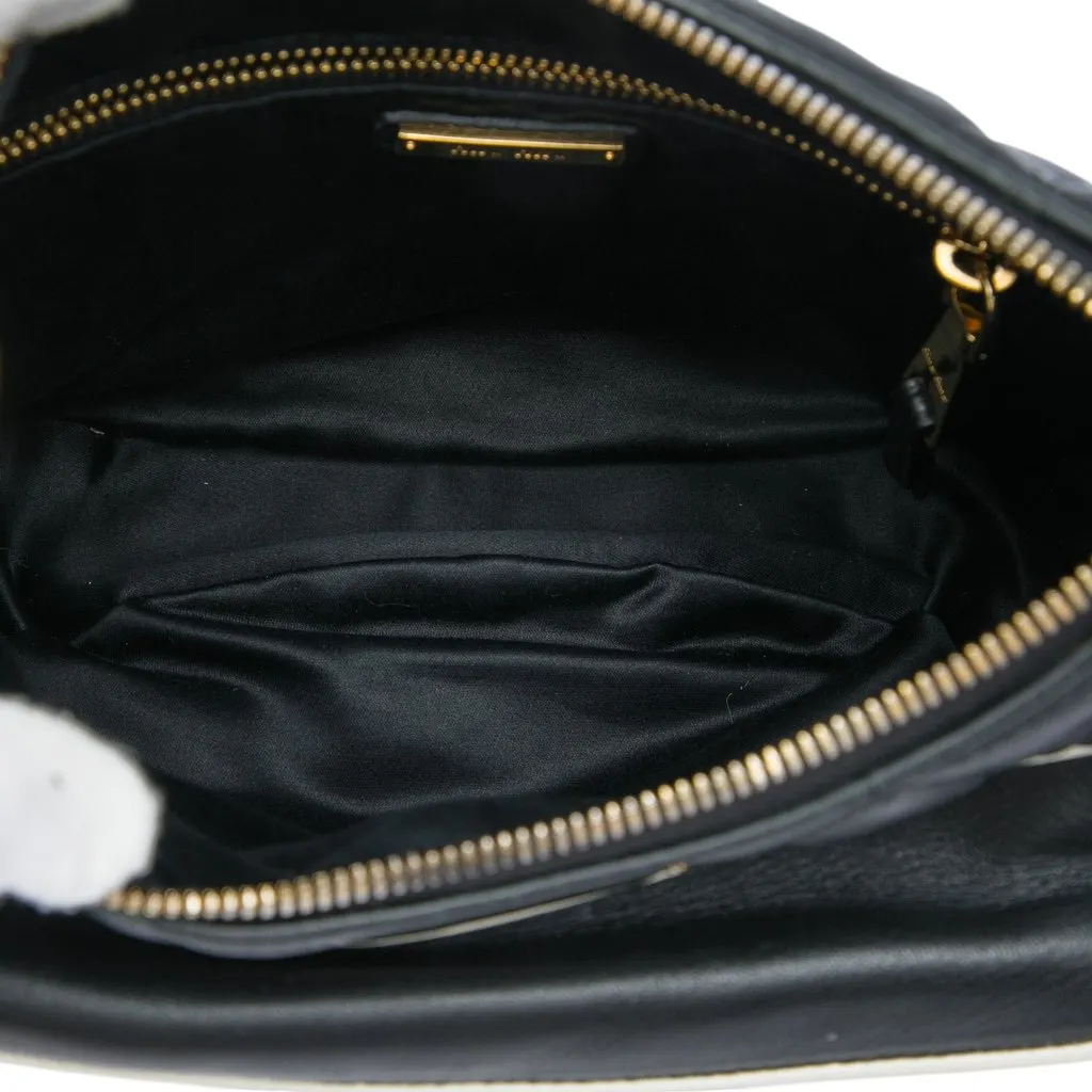 Miu Miu Matelasse Tricolor Nappa Rider Shoulder Bag Black Leather Very good - Model View
