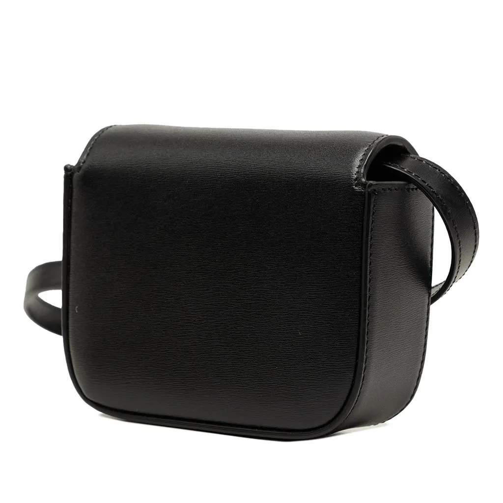 Celine Mini Shiny Calfskin Triomphe Crossbody Black Leather Very good - Back View