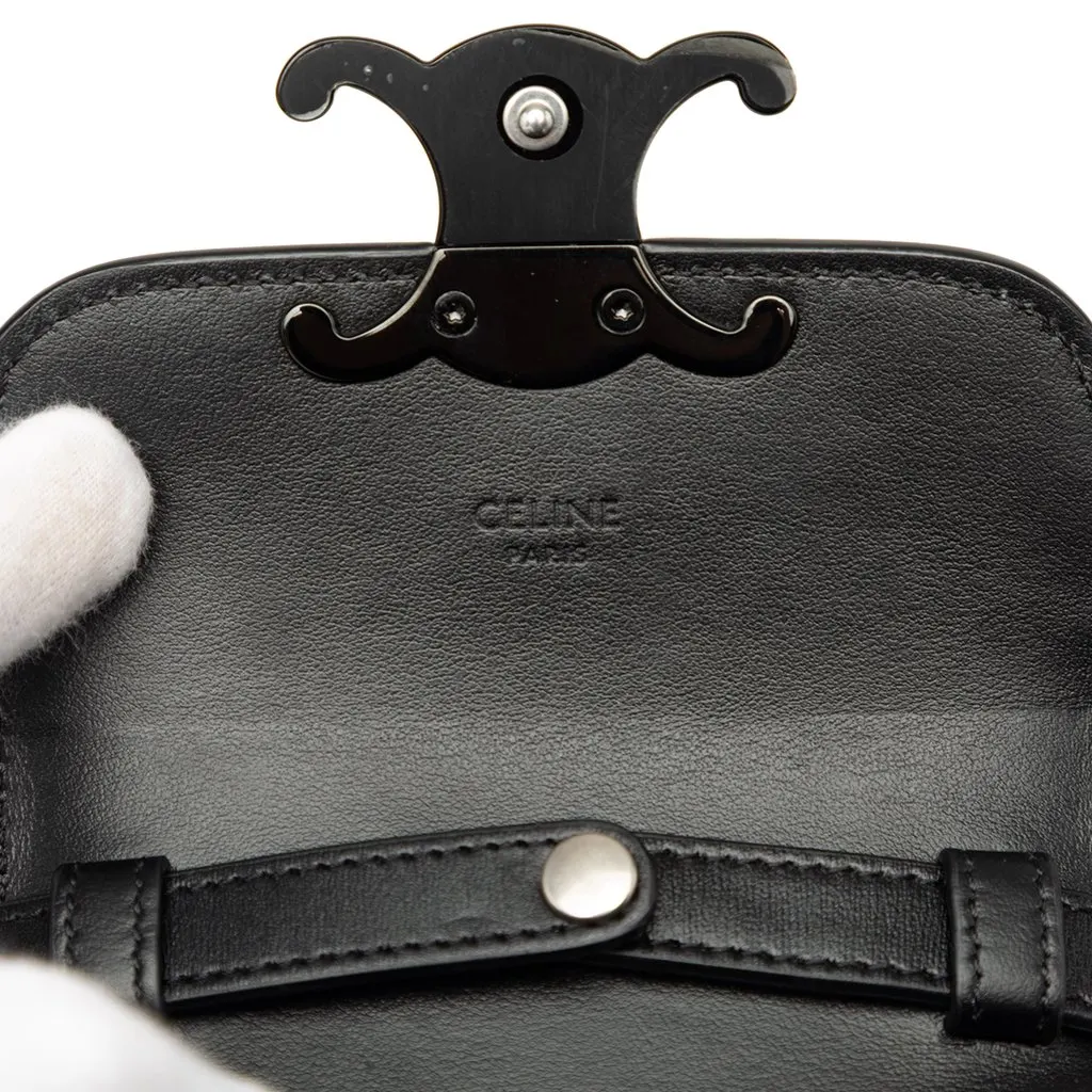 Celine Mini Shiny Calfskin Triomphe Crossbody Black Leather Very good - Box View