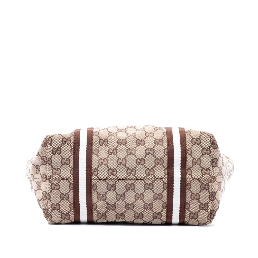 Gucci GG Canvas Web Jolicoeur Tote Beige Canvas Very good - Inside View