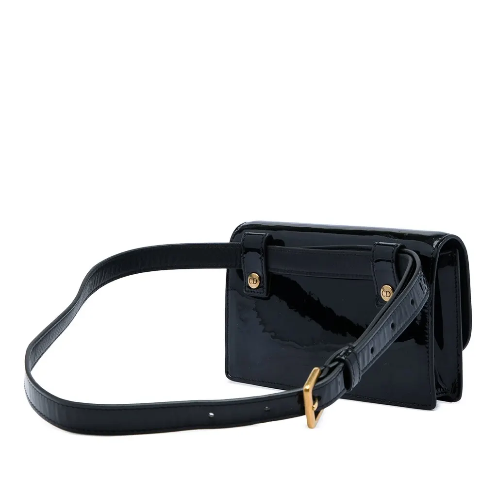 Dior Patent Saddle Belt Bag Black Leather Very good - Back View