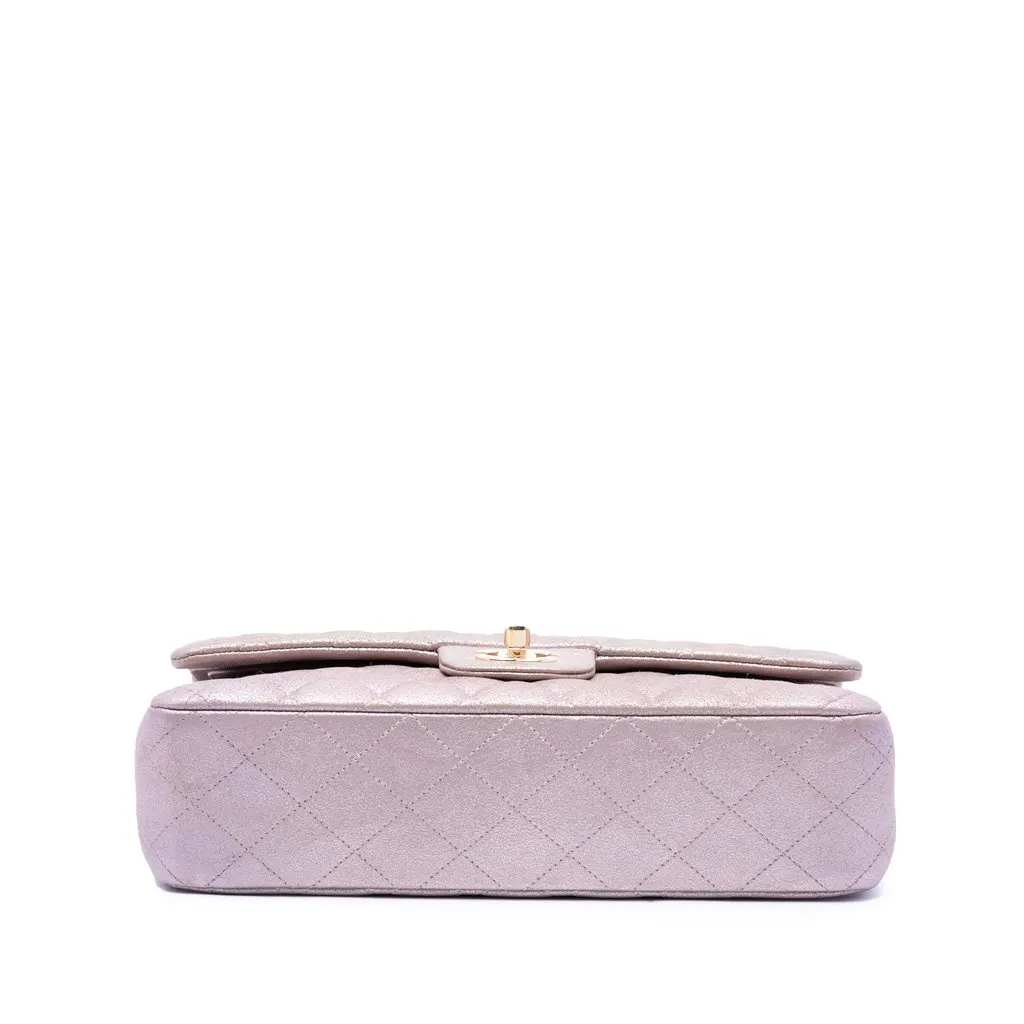 Chanel Medium Classic Iridescent Lambskin Double Flap Pink Leather Very good - Inside View
