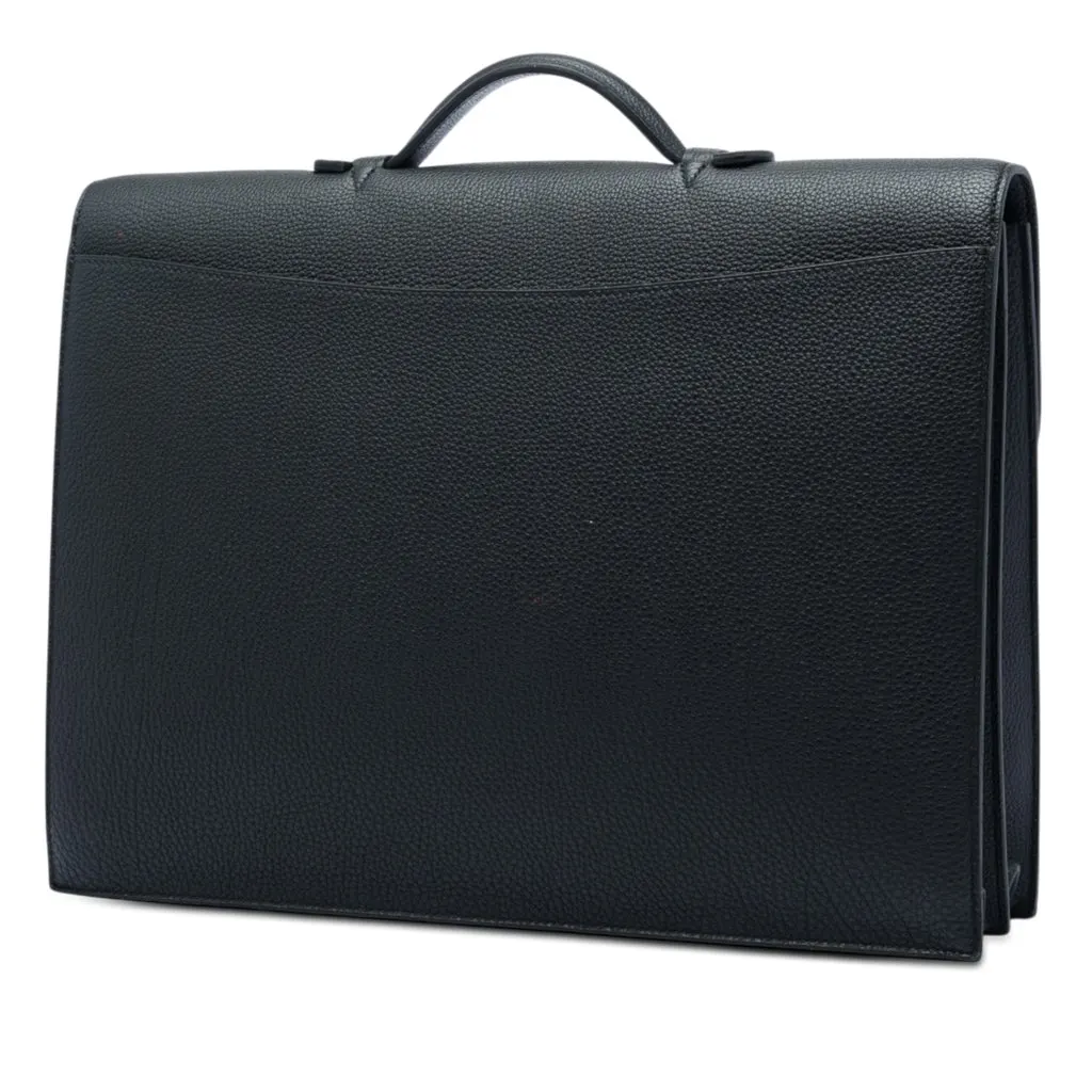 Hermès Togo Sac A Depeches 38 Black Leather Very good - Back View