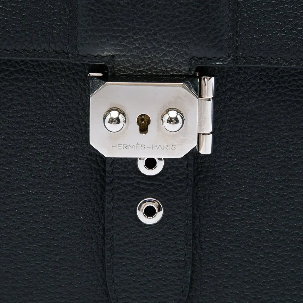 Hermès Togo Sac A Depeches 38 Black Leather Very good - Box View