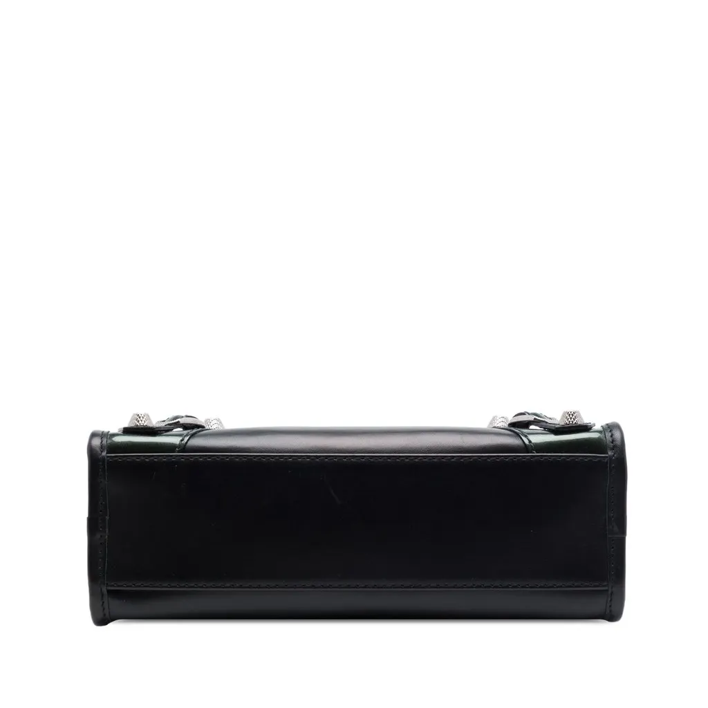 Balenciaga Mini Lambskin and Patent Motocross Giant 21 City Satchel Black Leather Very good - Inside View