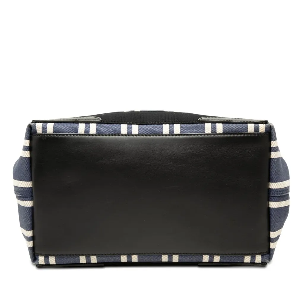 Balenciaga Canvas Striped Navy Cabas S Blue Very good - Inside View