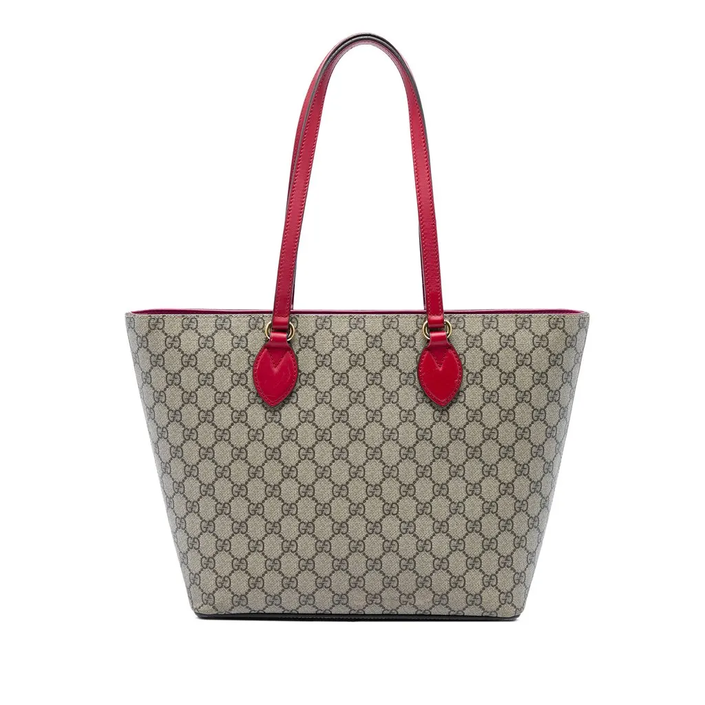 Gucci Medium GG Supreme Linea A Zip Tote Beige Canvas Good - Front View