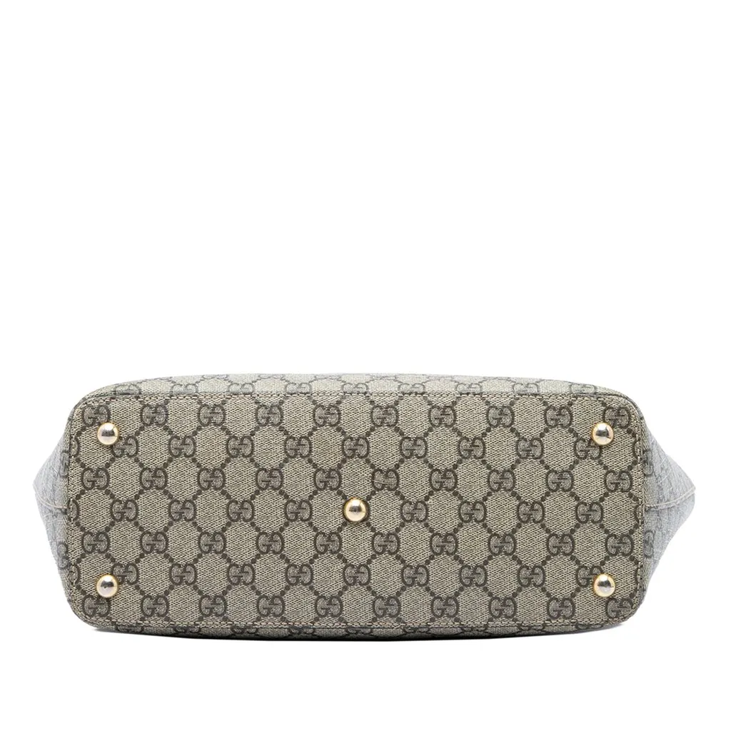 Gucci Medium GG Supreme Linea A Zip Tote Beige Canvas Good - Inside View