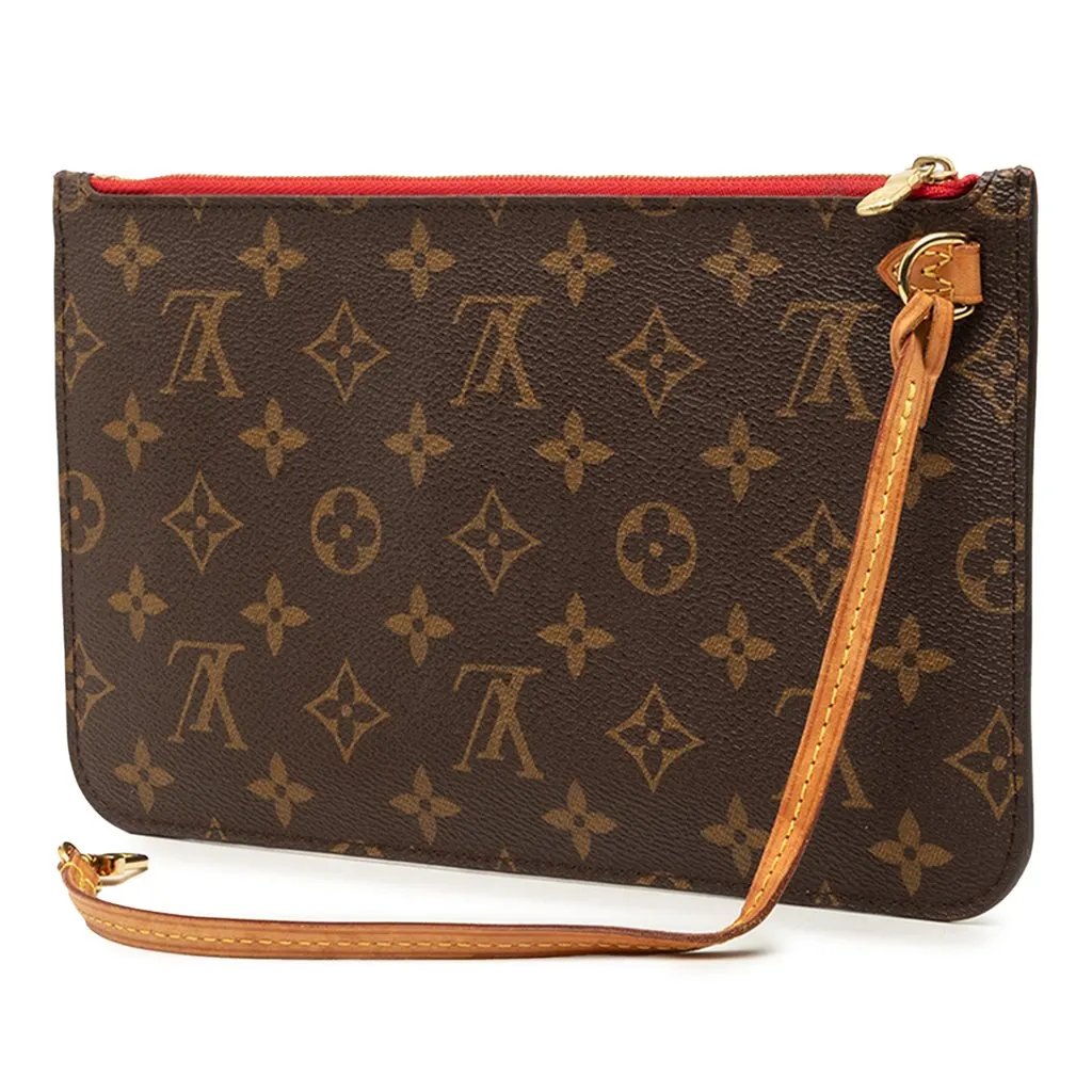 Louis Vuitton Monogram Neverfull MM Pouch Brown Very good - Back View