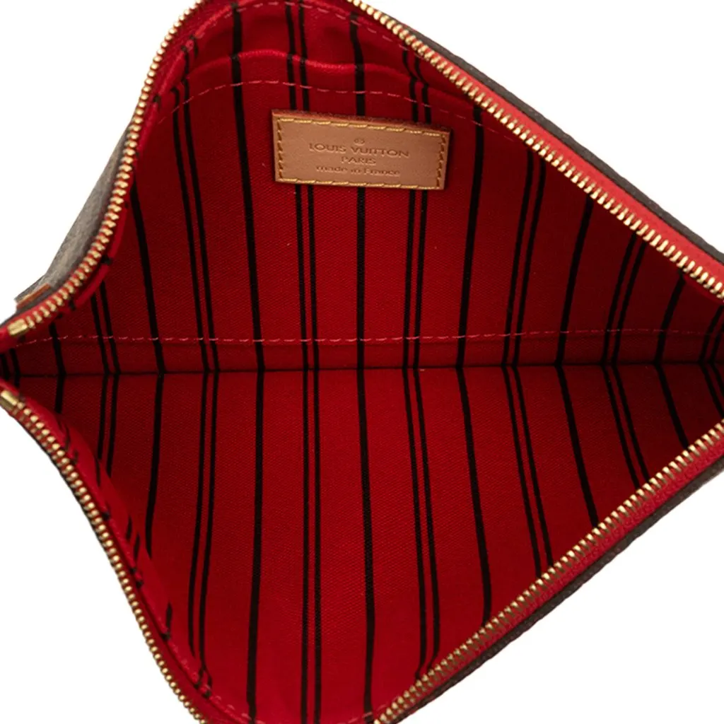 Louis Vuitton Monogram Neverfull MM Pouch Brown Very good - Model View