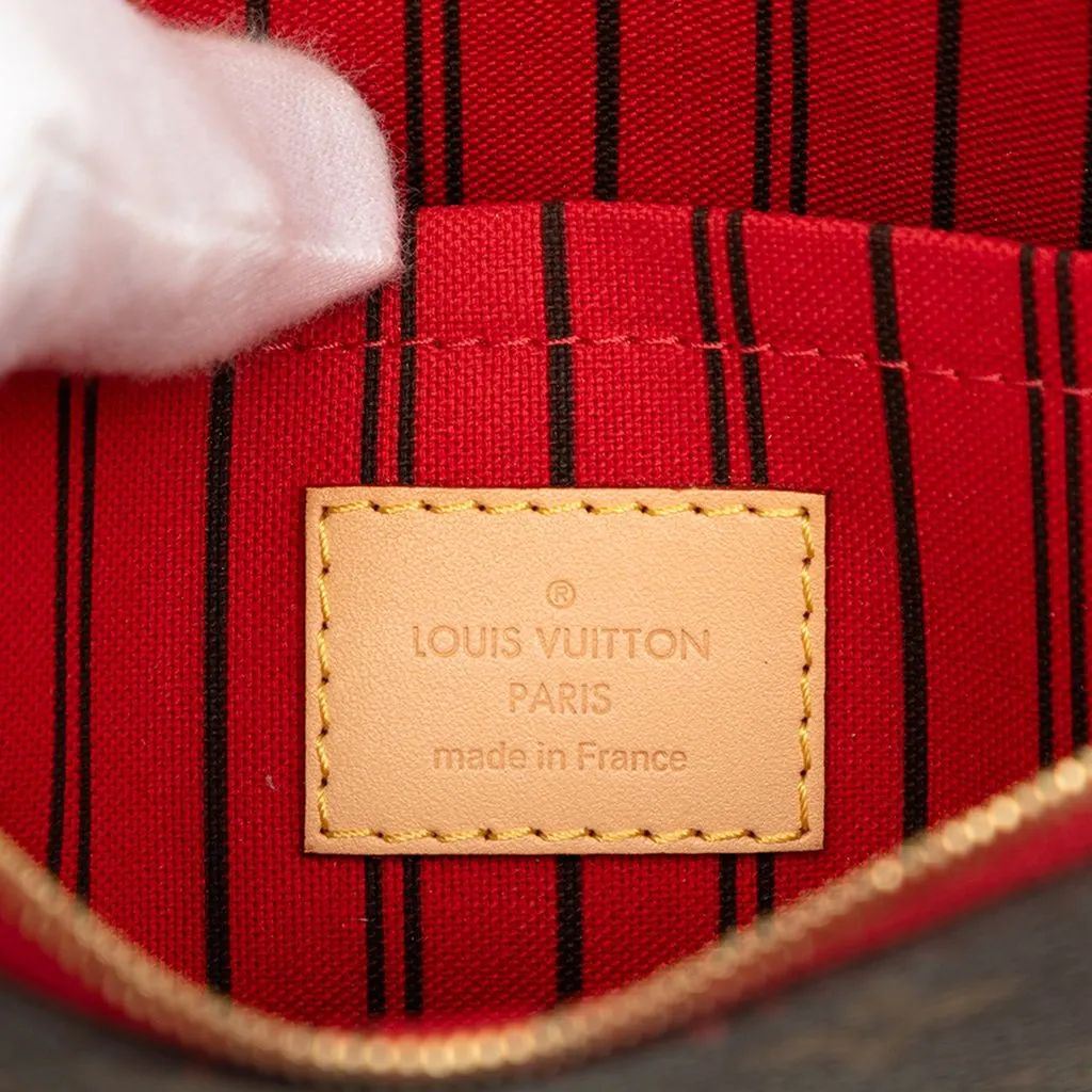 Louis Vuitton Monogram Neverfull MM Pouch Brown Very good - Box View