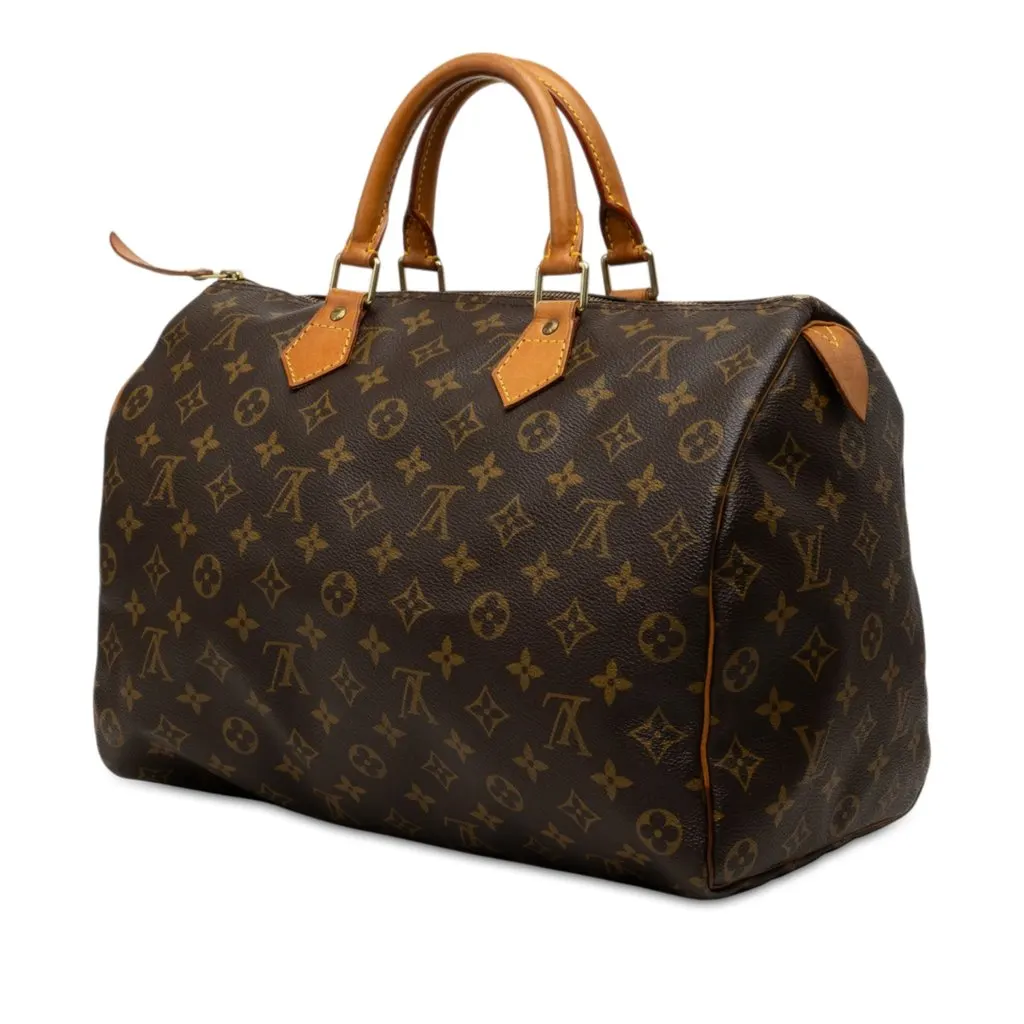 Louis Vuitton Monogram Speedy 35 Brown Canvas Good - Back View