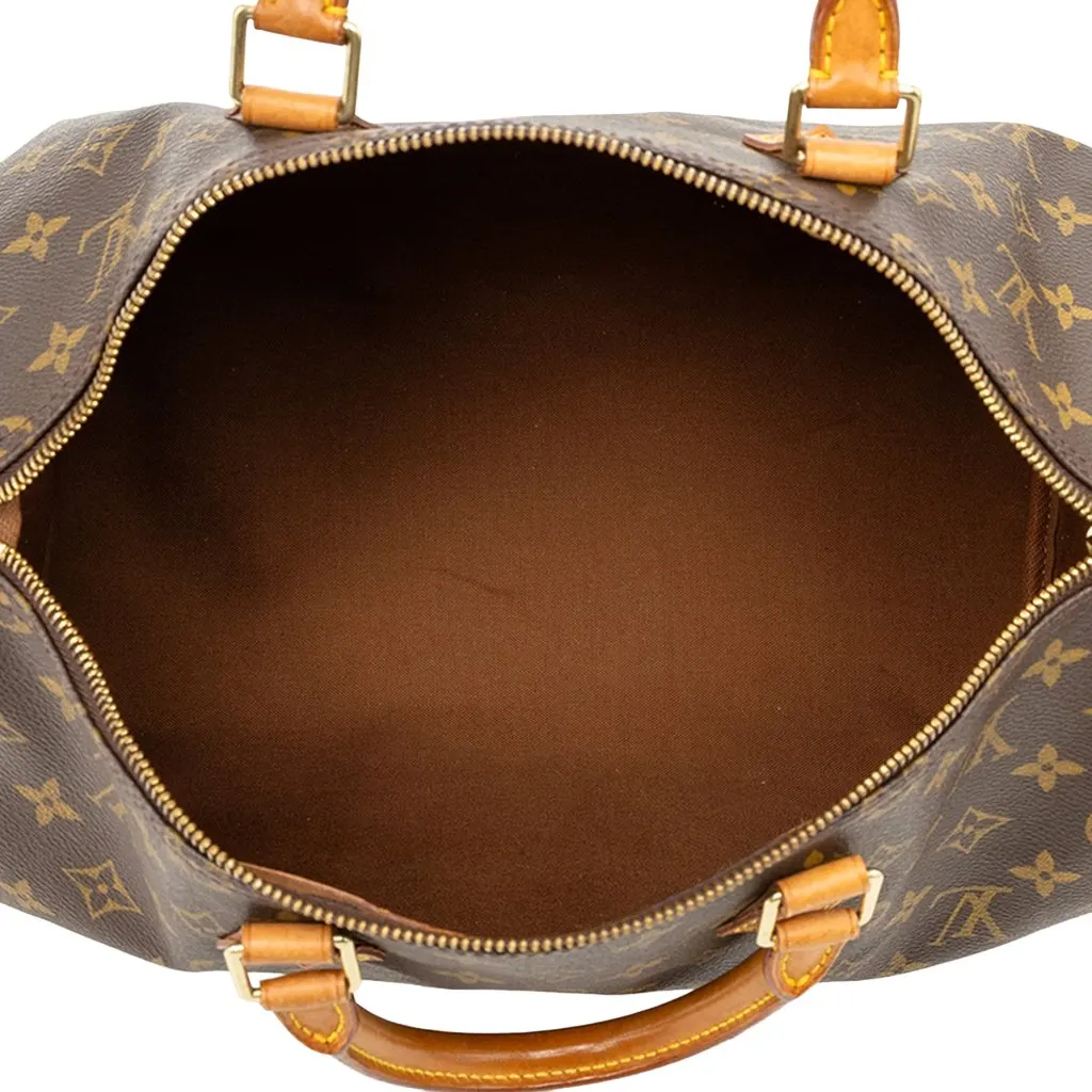 Louis Vuitton Monogram Speedy 35 Brown Canvas Good - Model View