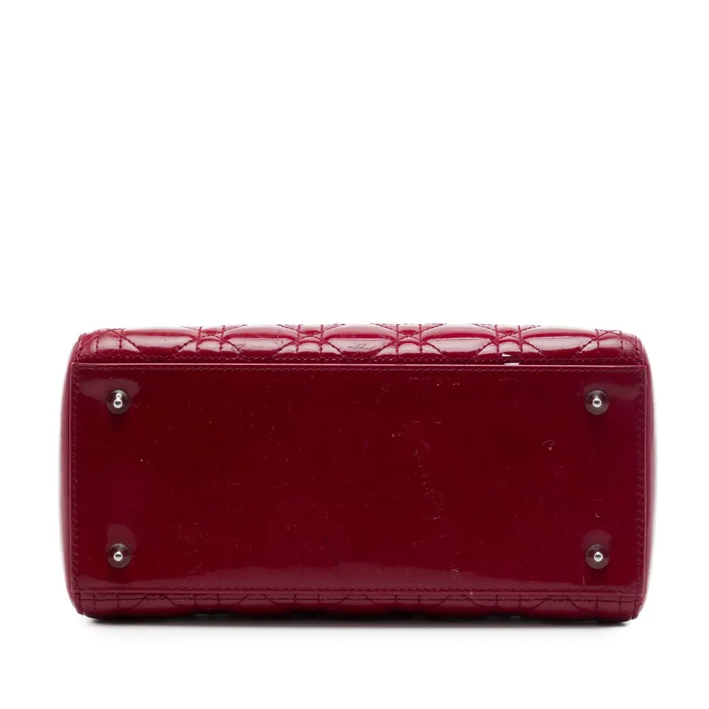 Dior Medium Patent Cannage Lady Dior Red Leather Very good - Inside View