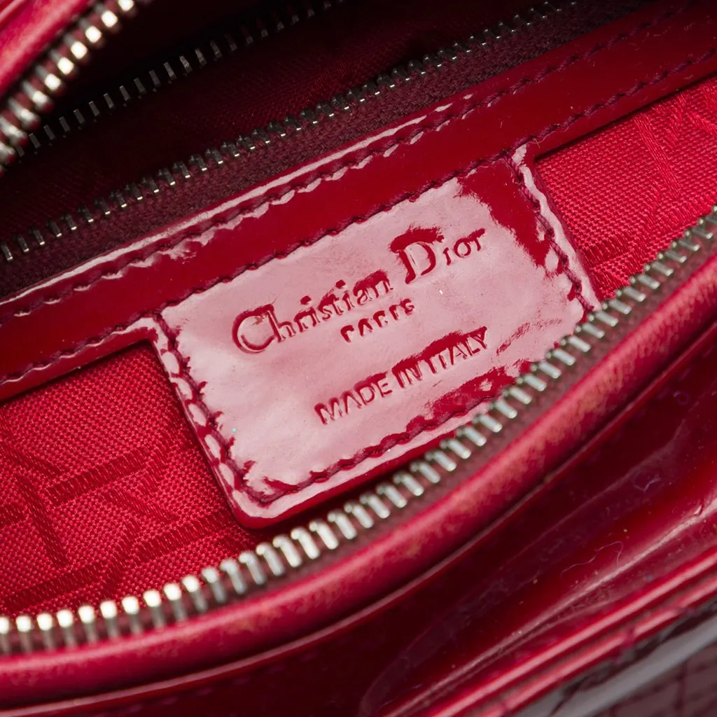 Dior Medium Patent Cannage Lady Dior Red Leather Very good - Box View