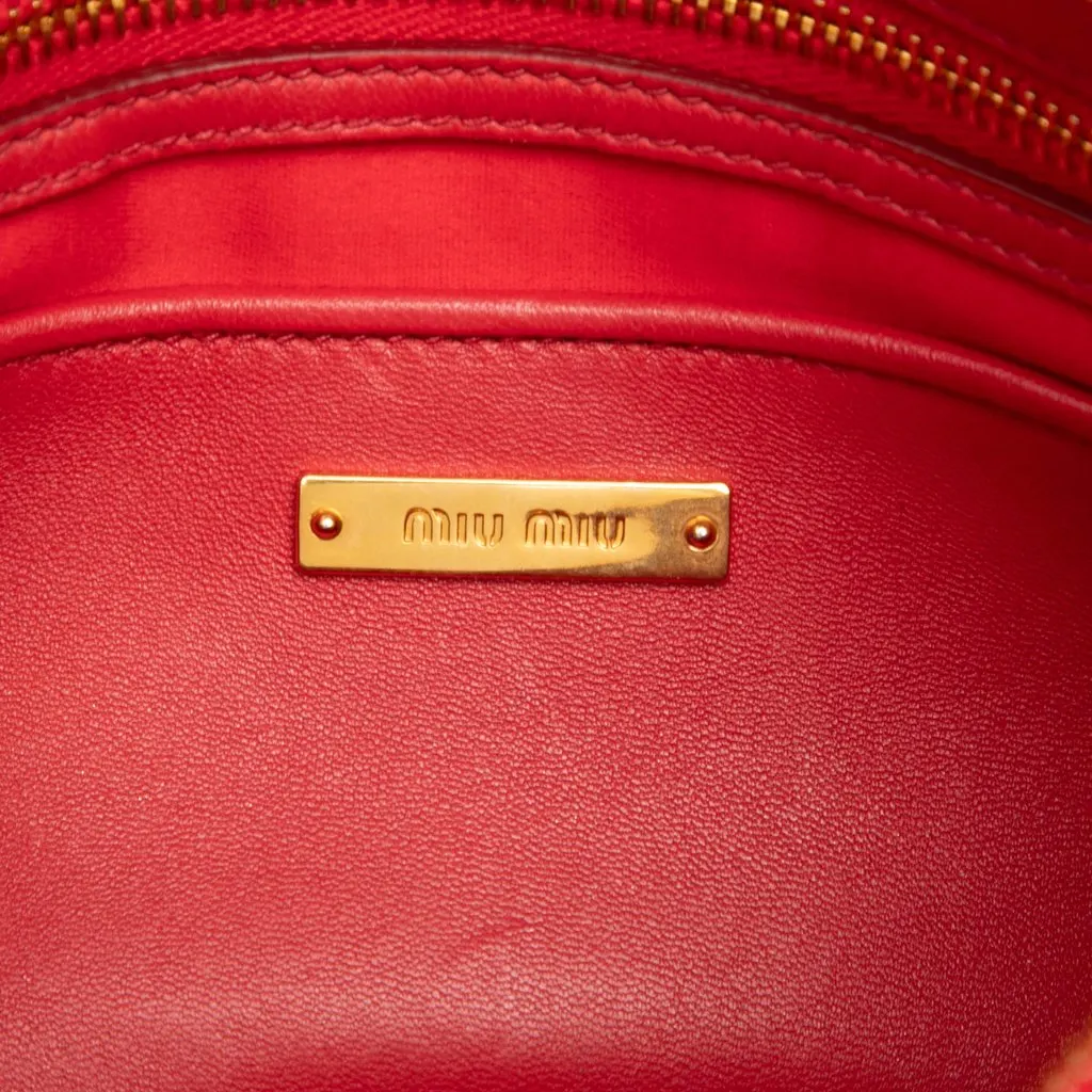 Miu Miu Matelasse Nappa Clutch Red Leather Very good - Box View