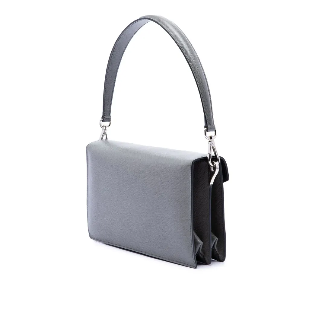 Prada Mini Saffiano Lux Sound Lock Satchel MultiColor Leather Very good - Back View