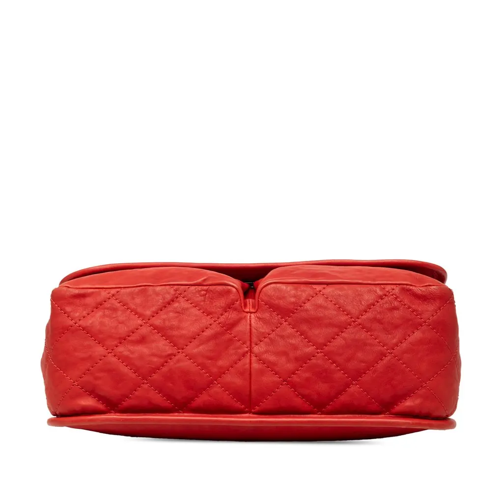 Chanel Medium Grained Calfskin Natural Beauty Flap Red Leather Very good - Inside View