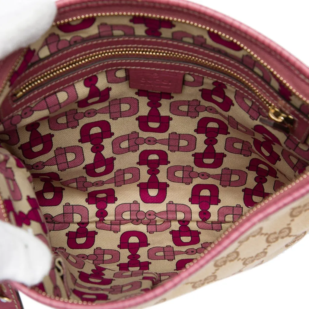 Gucci GG Canvas Jolicoeur Crossbody Beige Very good - Model View