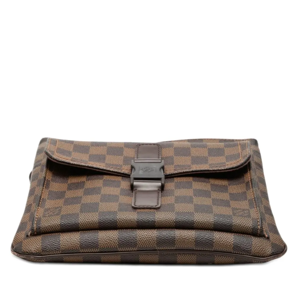 Louis Vuitton Damier Ebene Pochette Melville Brown Canvas Good - Inside View