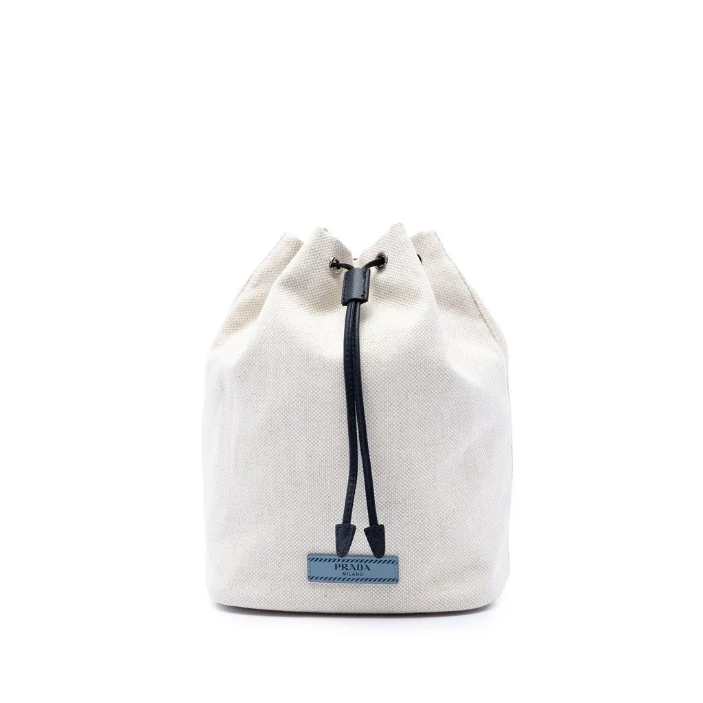Prada Canvas Mistolino Drawstring Pouch Brown Canvas Very good - Front View