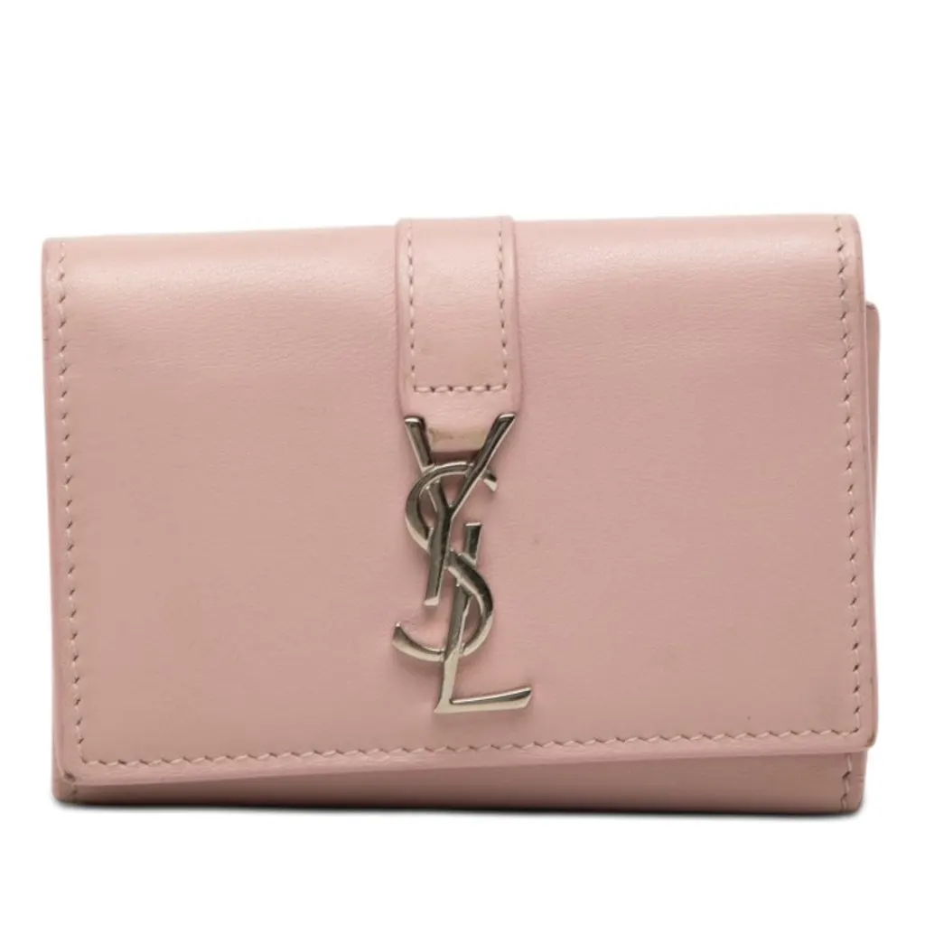 Saint Laurent Smooth Calfskin 6 Key Case Pink Leather Good - Front View