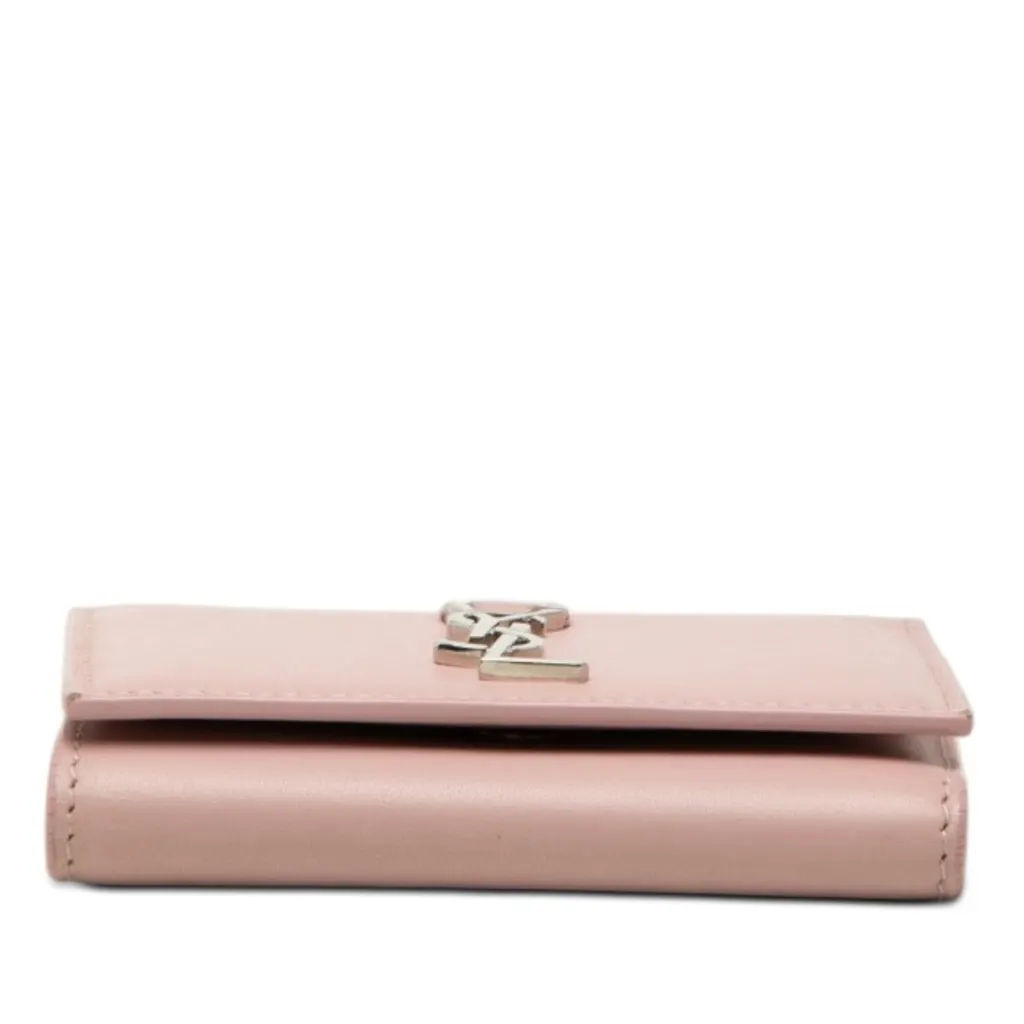 Saint Laurent Smooth Calfskin 6 Key Case Pink Leather Good - Inside View
