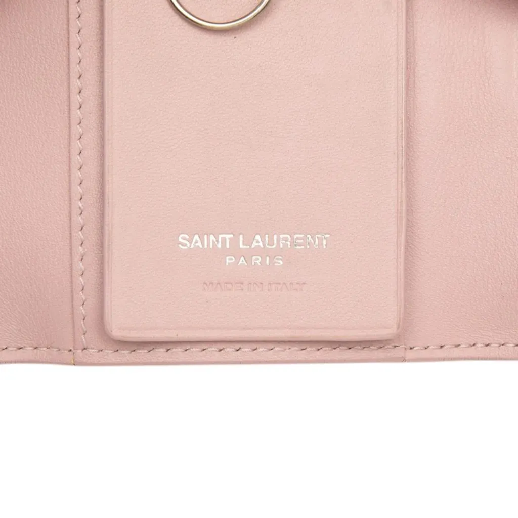 Saint Laurent Smooth Calfskin 6 Key Case Pink Leather Good - Box View